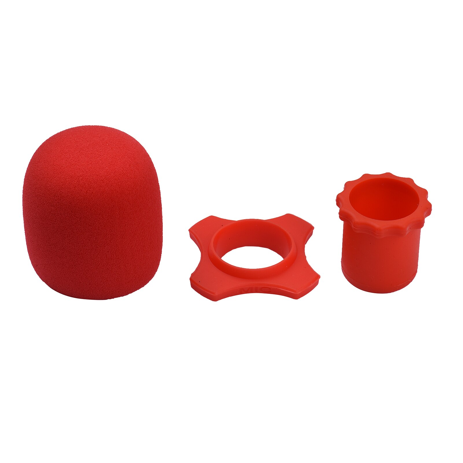 Muslady-Kit de accesorios de protección para micrófono, con parabrisas de espuma, Fondo de anillo de silicona antideslizante para micrófono de mano inalámbrico: Red
