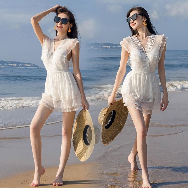 Bañador Control Tripa Volantes Bañador Mujer Cupshe Una Pieza - Escote V, Control Barriga, Estampado Floral Bañador Talla L