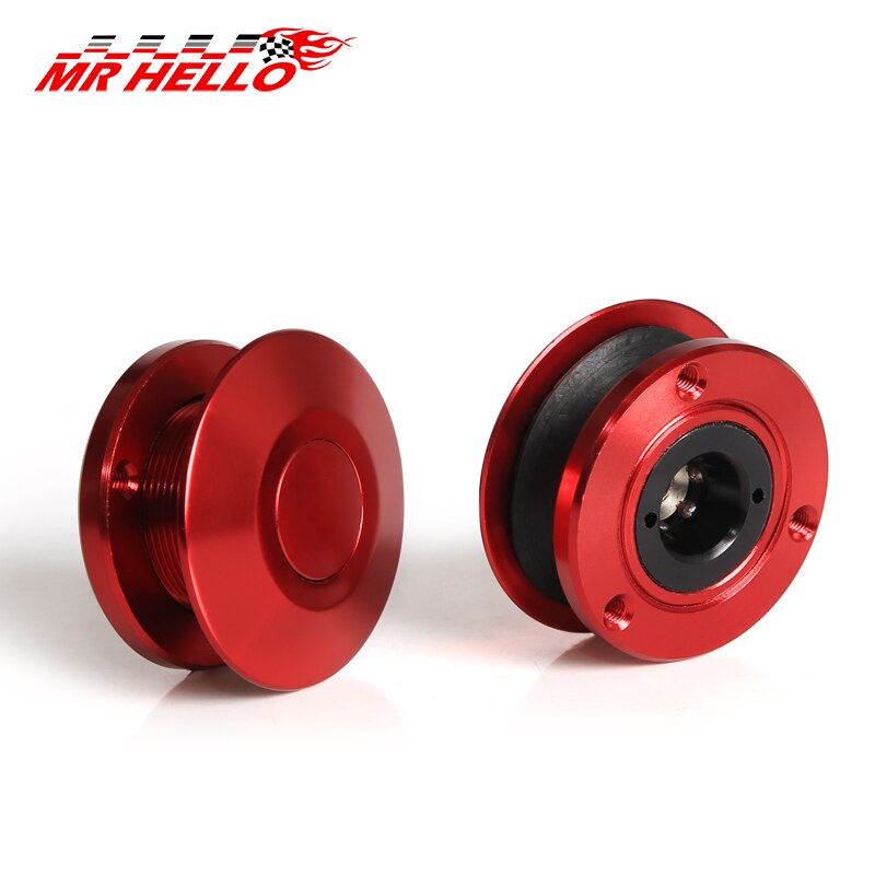 2 pcs Universal Push Button Billet Hood Pins Lock Clip Kit Car Quick Latch For FORD Mustang 4.6L V8 96-04