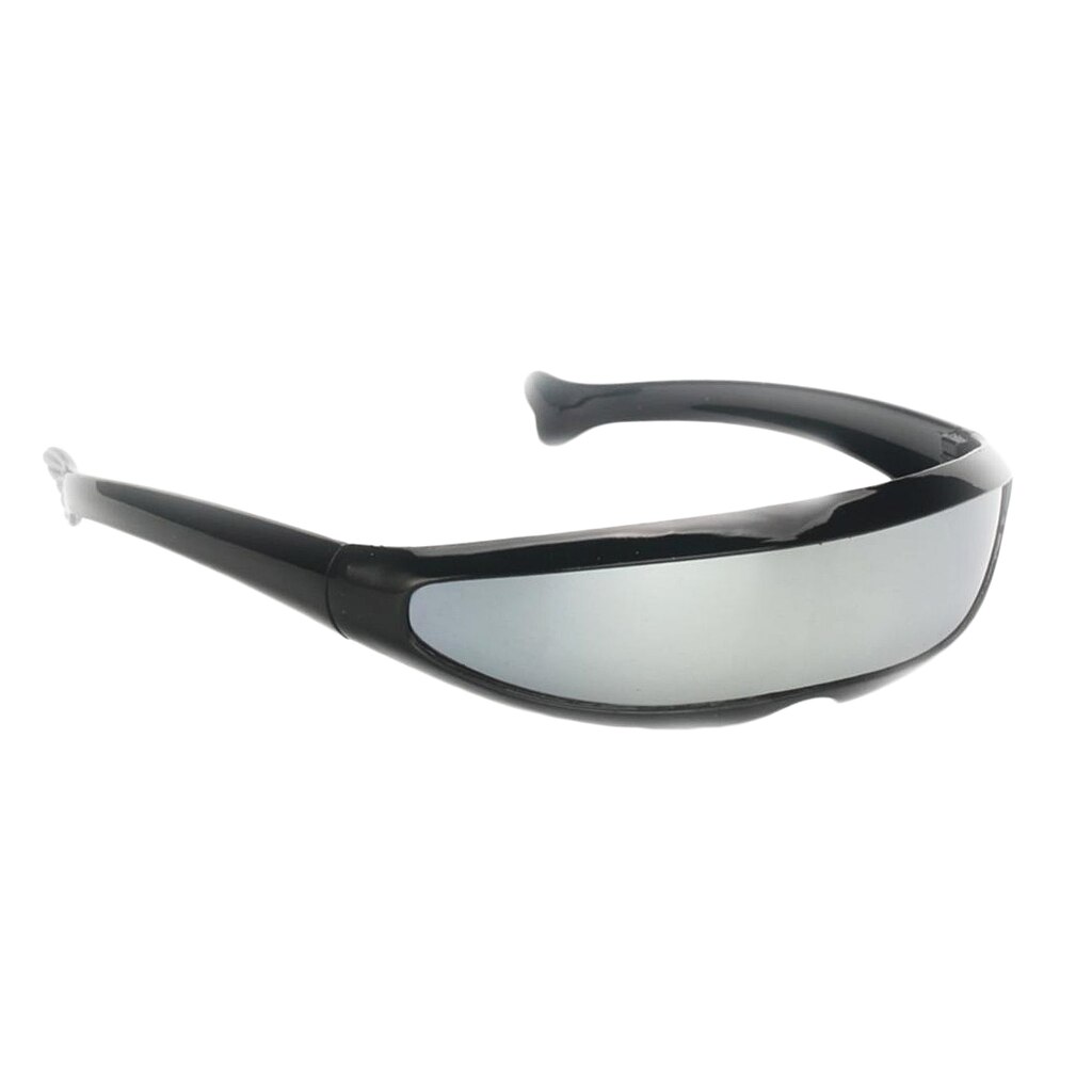 Futuriste Robocop cyclope Outter espace Robot bouclier lunettes de soleil couleur miroir lentille visière