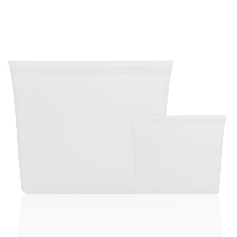 3 stücke Küche Kühlschrank Snack Lager Kasten Suppe Milch Leck Beweis Container Aufstehen Frische Tasche wiederverwendbar Silikon Lebensmittel Lagerung Kasten Taschen: 2 Weiß Taschen