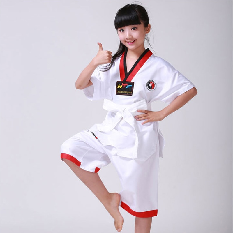 Kids Taekwondo Uniform Boy Taekwondo Uniforms Children Karate Judo Girl Taekwondo Suit Dobok Children TKD Clothing