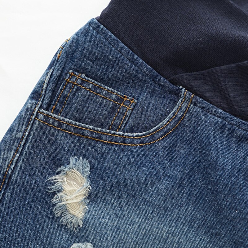 Niedrigen Taille Denim Mutterschaft kurze Hose Sommer Kühl Zerrissene Jeans Für Schwangere Frauen Kleidung Mit Tasche Hosen Schwangerschaft kurze Hose