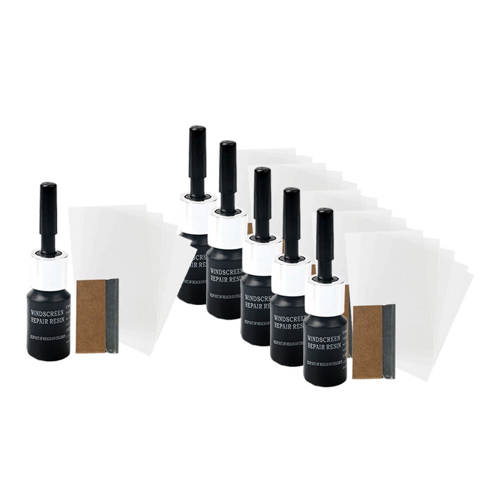 6pcs Window Repair Kit Car Windshield Repair Kit Glass Nano Repair Kit Widow Repairing Fluid DIY Windscreen Scratch Repair Tool