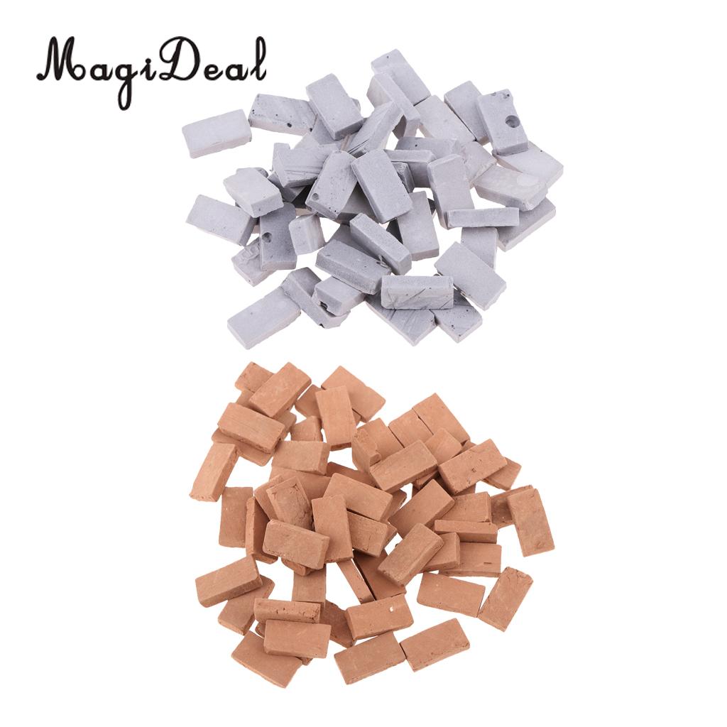 100x 1/35 Mini Realistic Clay Bricks Model for Sand Table Armor Scenery Building Accs