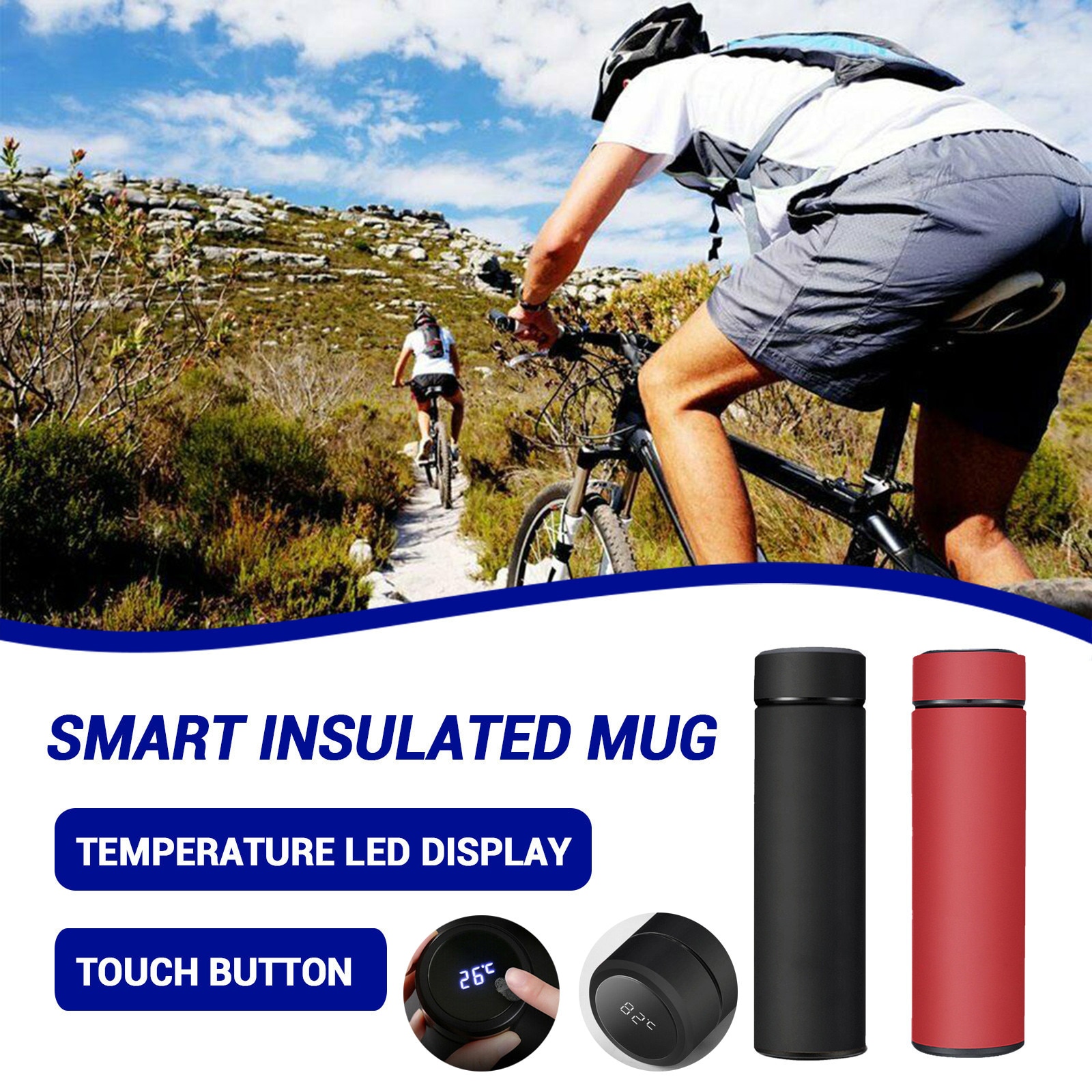 Intelligent Stainless Steel Thermos Bottle Cup Temperature Display Vacuum Flasks Travel Car Soup Coffee Mug Thermos Bottle#35