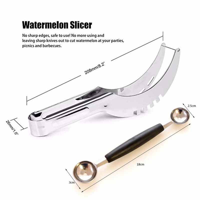 20.8*2.6*2.8CM Stainless Steel Watermelon Divider and Ice Cream Ballers Melon Scoop Kitchen Fruit Vegetable Tools