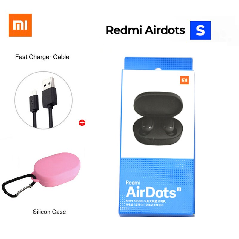 Xiaomi Redmi AirDots 2 sans fil Bluetooth 5.0 redmi airdots2 Mi Ture écouteurs sans fil dans l'oreille stéréo basse pas redmi airdots s: Airdots S  pink case