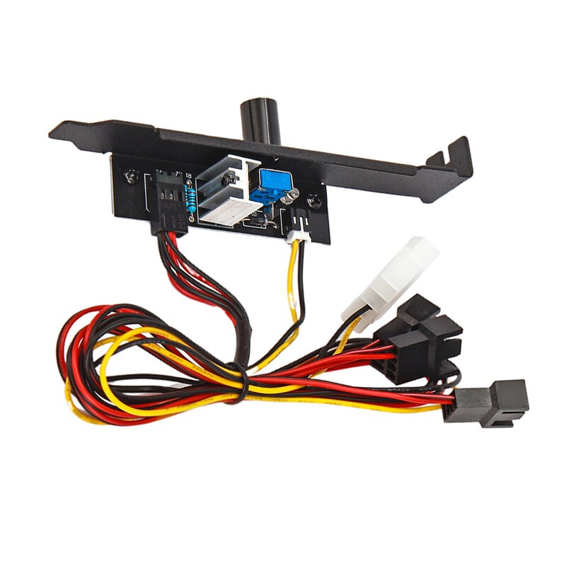3 Way 3pin Case Fan Controller w/ Full Profile PCI Slot Cover,12V Molex to 3 3-pin Fan Connector Hub Adapter Splitter Control