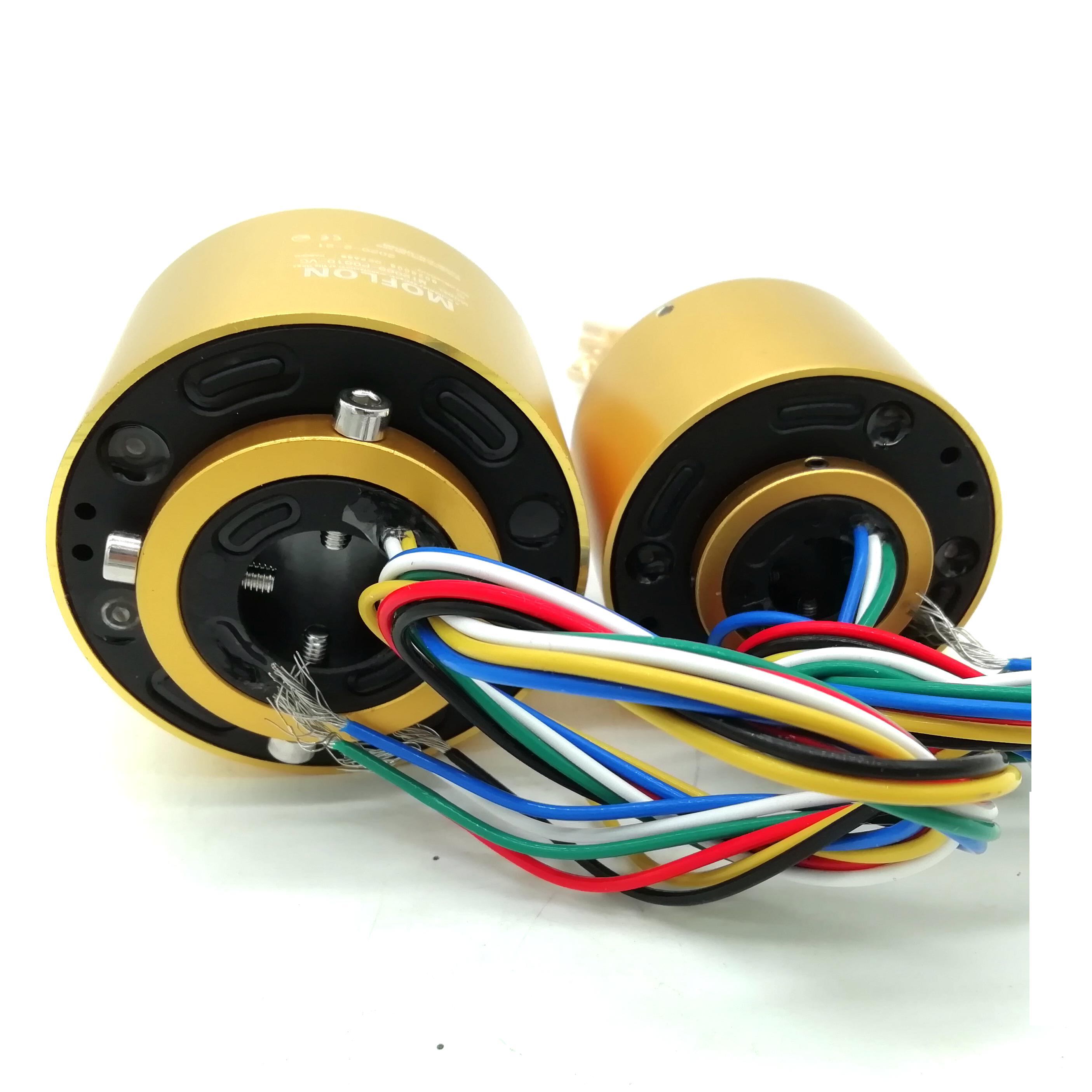 20mm Hole Slip Ring Hollow Shaft through Bore Rotating Miniature Electrical Connector 6 Wires 10A