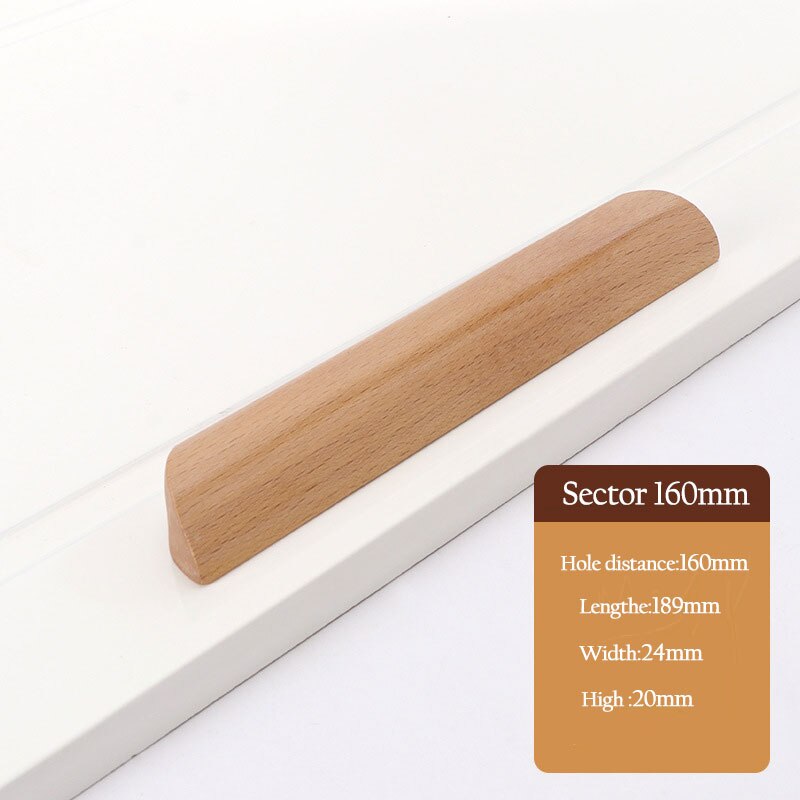 1Pc Cabinet Drawer Handles Knobs Door Window Kitchen Cupboard Wardrobe Dresser Pulls Furniture Hardware Natural Solid Wood: 9