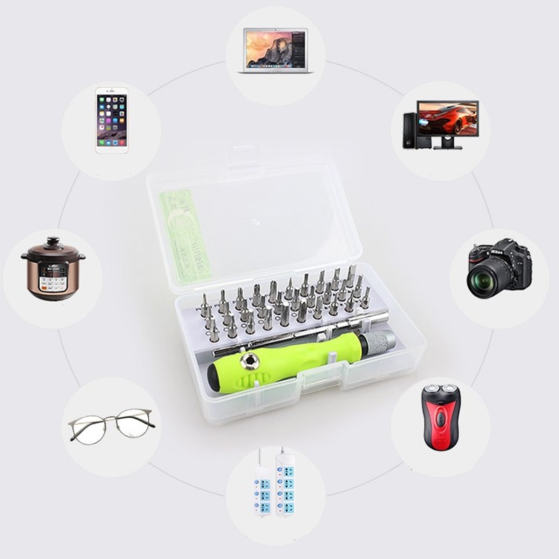Skruvmejsel set precision mini magnetiska skruvmejsel bitar kit 32 in 1 telefon mobil ipad kamera underhåll verktyg reparation