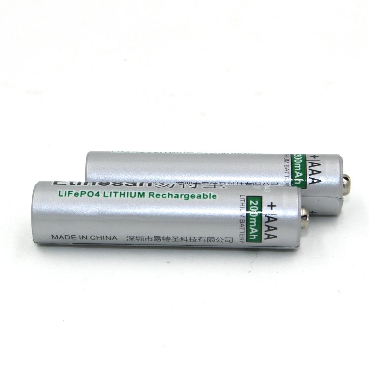3.2V 10440 AAA 200mAh LiFePO4 lithium li-ion LiFePO4 Rechargeable Batteries: 2pcs batteries