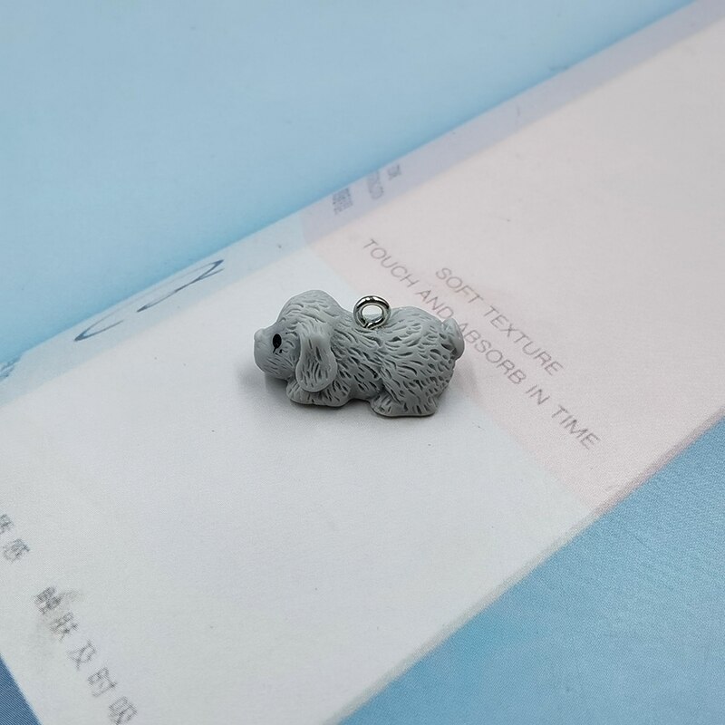 10Pcs Mooie Puppy Hond Pekinees Charms Leuke Dier Hars Hangers Charm Diy Oorbel Armband Sieraden Maken Accessoires C620: gray