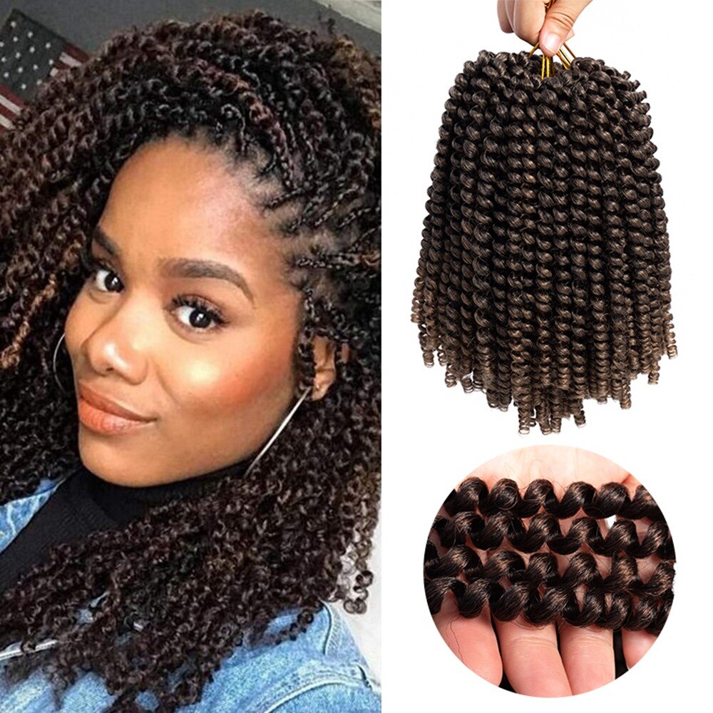 Spring Crochet Twist Hair Curly Natural Braids Braiding Hair Kinky Curl Synthetic Hair Extension