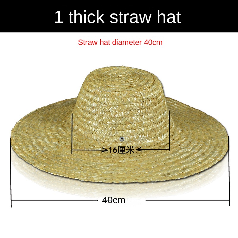 Farmers Large Straw Hat Wide Brim Straw Sun Hat Agricultural Large Sun-Proof Travel Male Hat Construction Site Children Fishing: gold color