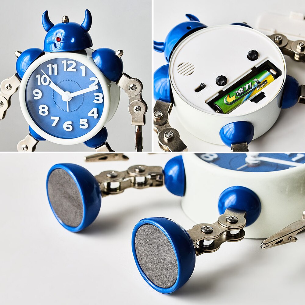 Home Decoration Robot Alarm Clock Multi-color Robot Model Study Bedroom Countertop Decor Children Birthday Bedside Clock