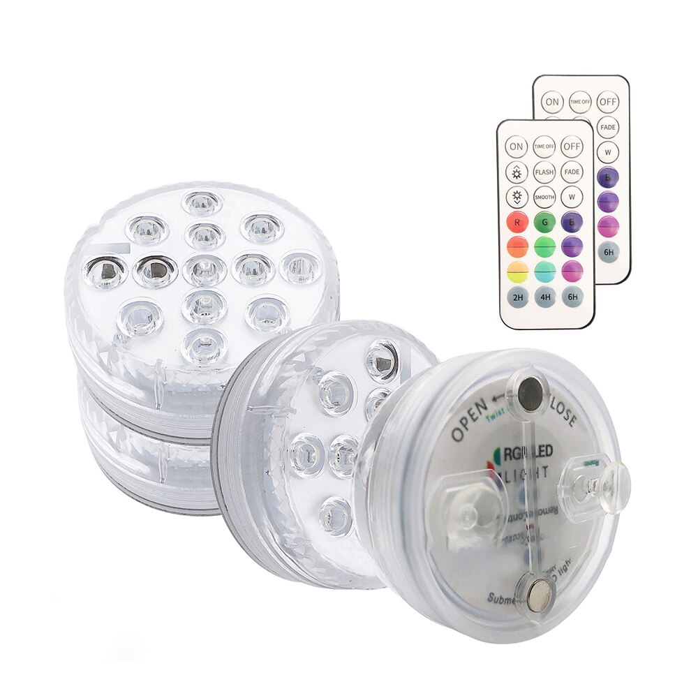 Magnet Suction Cup Function Swimming Pool Decor Lamp RGB 13LED Submersible Light Waterproof Outdoor Underwater Night Lamp