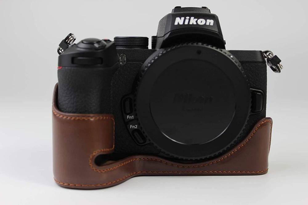 Pu Leder Kamera Tasche Hälfte Körper fallen Basis Für Nikon Z fc Zfc Z50 Z5 Z6 Z7 II Z6II Z7II p1000 P900 Digital Kameras
