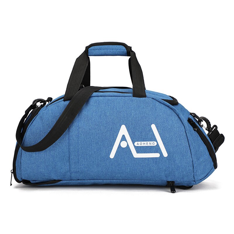 Scione, bolsos multifuncionales de viaje para deportes, bolso cruzado grande para hombre y mujer, Maleta de lona, mochila informal a la con zapatos para exteriores: Blue