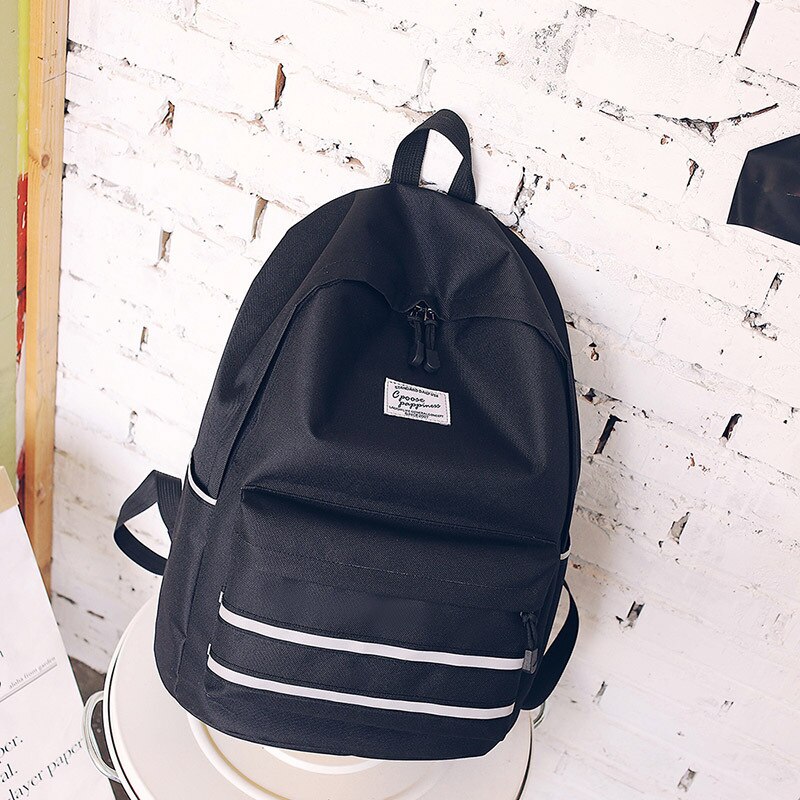 Collège filles sacs d'école pour adolescents collège lycée sac à dos femmes sac pour l'école adolescent étudiant Bookbags grand Nylon noir: Default Title