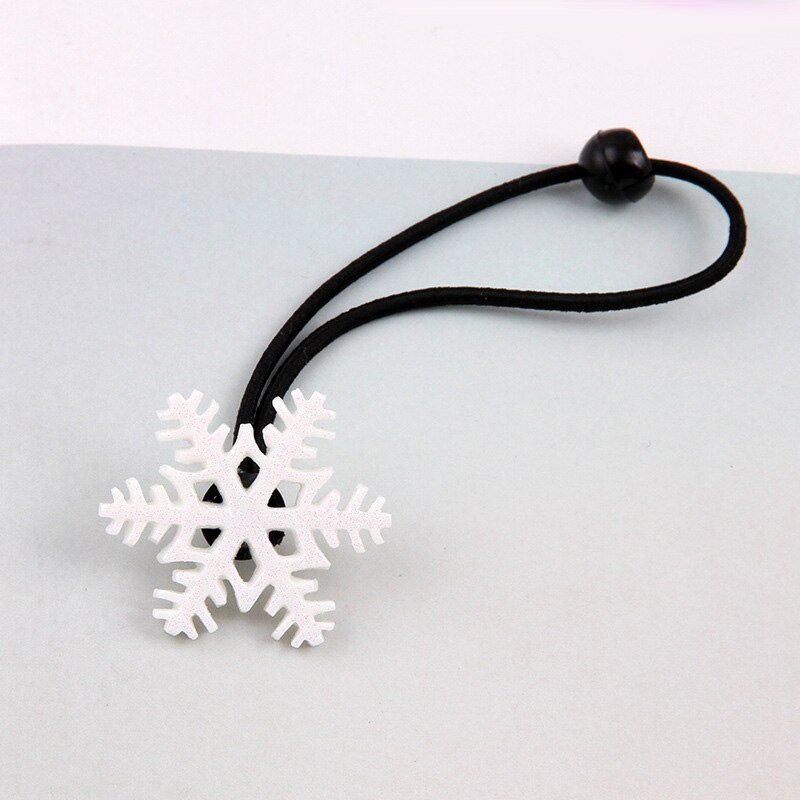 1 peças do Floco de neve Do Bebê Meninas Natal Faixa De Borracha Combinação de Grampos de cabelo Grampos de Cabelo Crianças Faixa de Cabelo Cabeça Corda Acessório de Cabelo Feliz