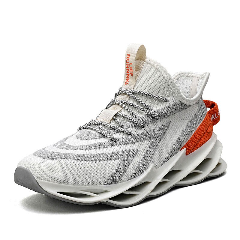High end trendy herresneakers trend udendørs vulkaniserede sko letvægts behagelige fritidssko blade tide sko: Hvid / 8