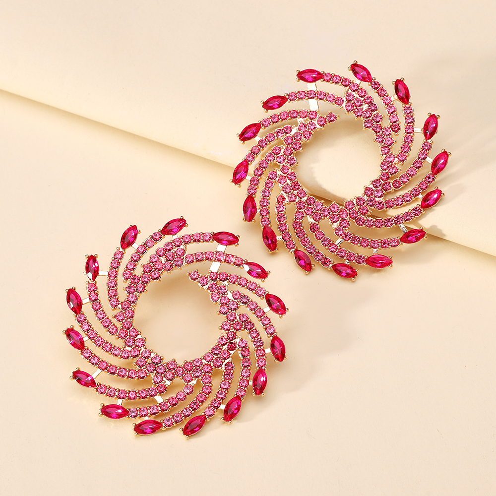 Pendientes grandes de cristal redondos con forma de flor de sol para mujer, joyería inusual de lujo para de graduación, accesorios para las orejas,: Color dorado