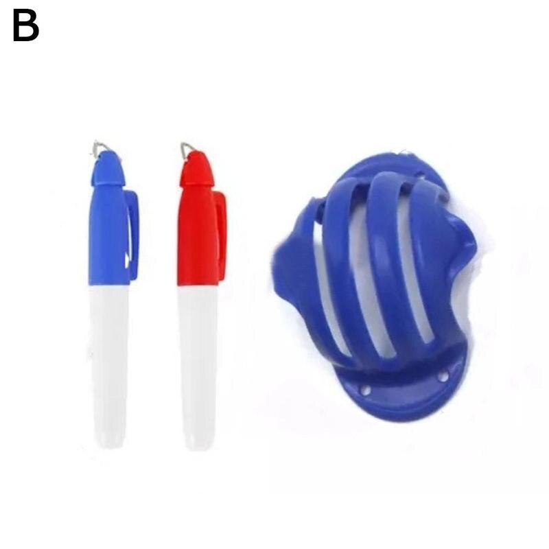 Golf Ball Triple Track ERC Chrome Soft 3 Line Marker Stencil + 2 Pen Golf Putting Positioning Aids Golf Ball Marker Outdoor Tool: Blue