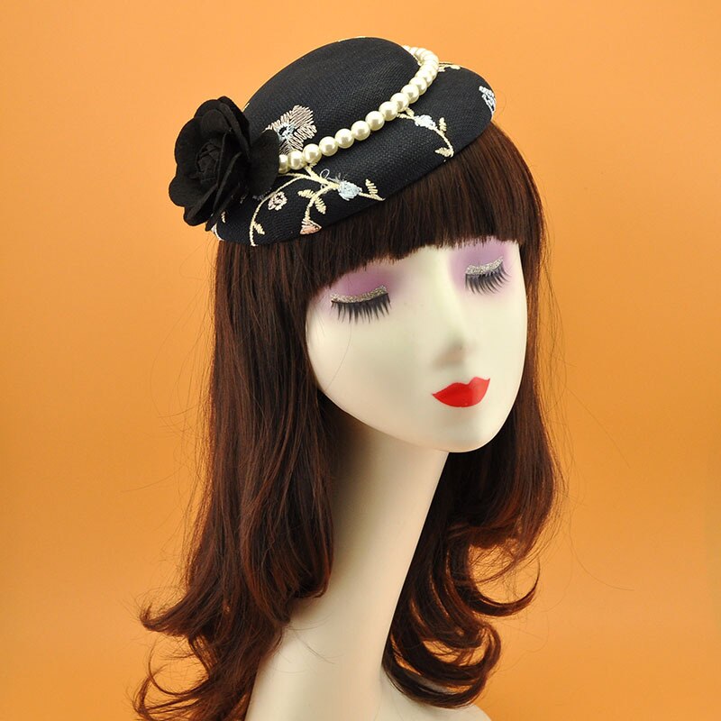 Chapeaux de mariée bleu marine fascinateurs de mariage coiffe chapeau de fête accessoires de mariage accessoires de cheveux de fête