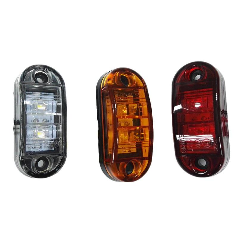 12v / 24v ravfarvede 2 led sidemarkeringslygter bil udvendige lys advarselsbaglygter auto trailer lastbil lastbil lygter 1pc
