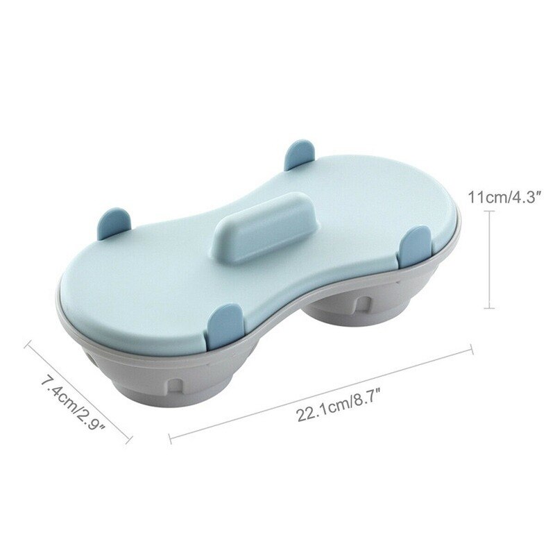 Double-layer Kitchen Microwave Steamed Egg Box Steamed Egg Drain Box Yellow Blue with Lid Two Grids Steamed Two Eggs Box