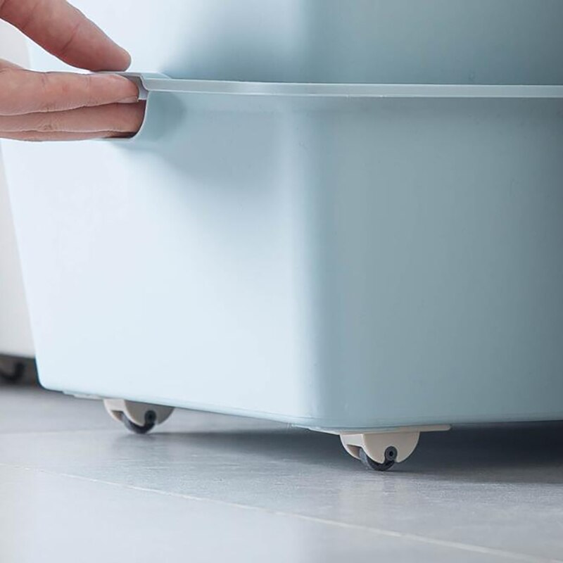 4Pcs Storage Box Can Stick Wheels One-Way Wheel For Trash Can At The Bottom Of Sorting Box Paste Wheels At Bottom Of Storage Box