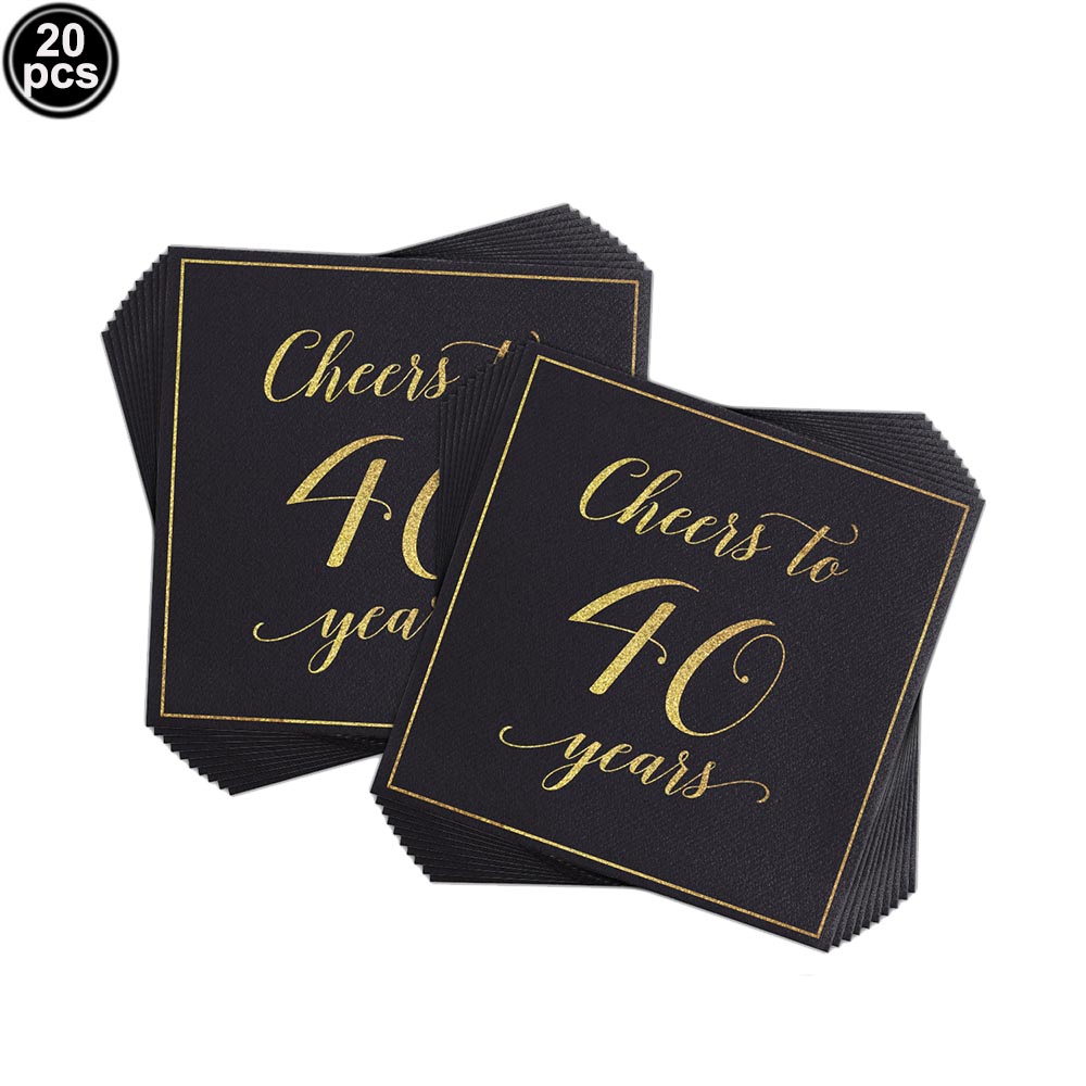 40th Birthday Swirls Streamers Hanging Swirls Happy Birthday Banner Black Gold 40 Years Old Birthday Party Decorations Supplies: Silver
