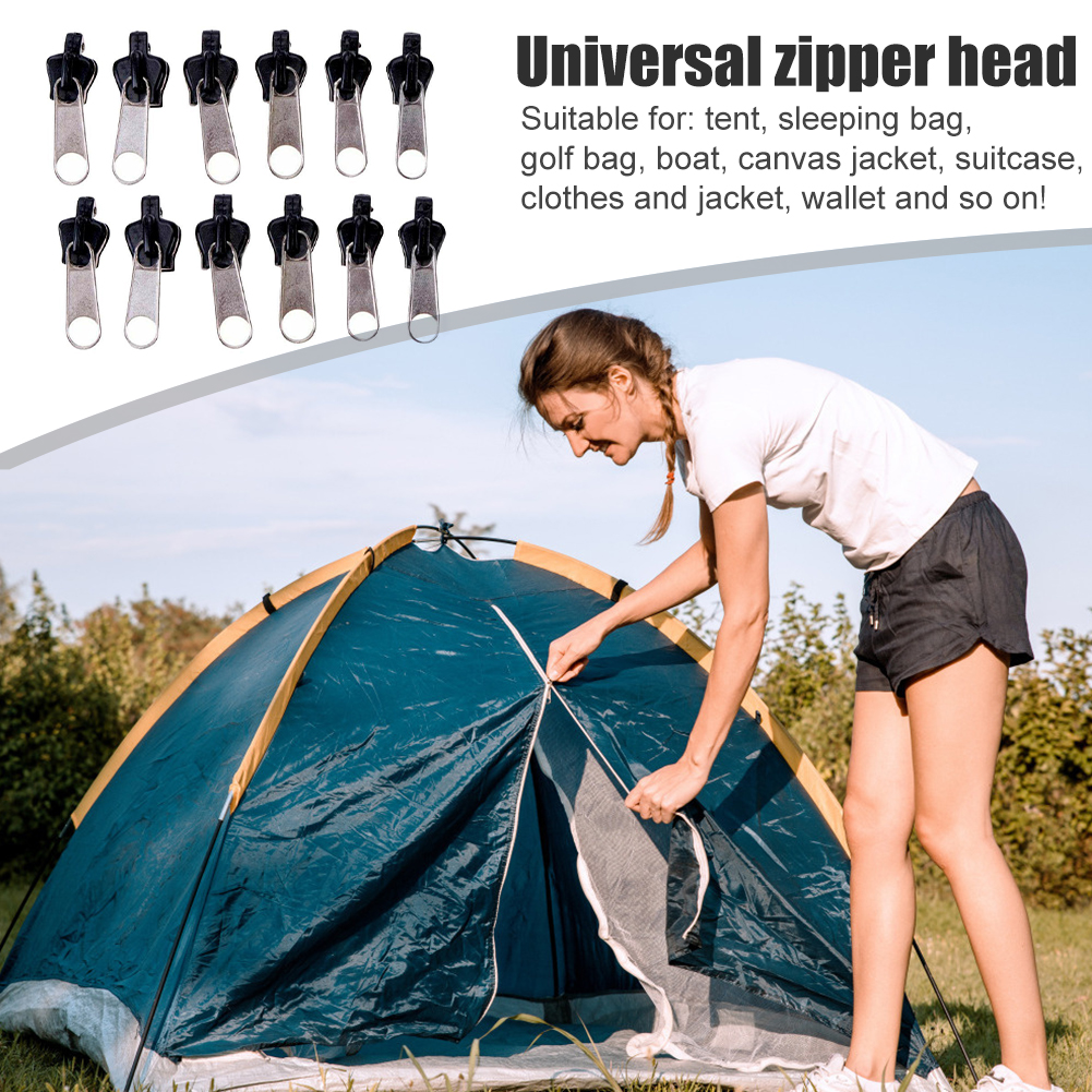 6/12szt. uniwersalny zamek błyskawiczny suwaki dla plecak namiot ubranie kurtka spanie torba naprawić zestaw robić naprawy zamka błyskawicznego zastąpienie szycie zamek błyskawiczny