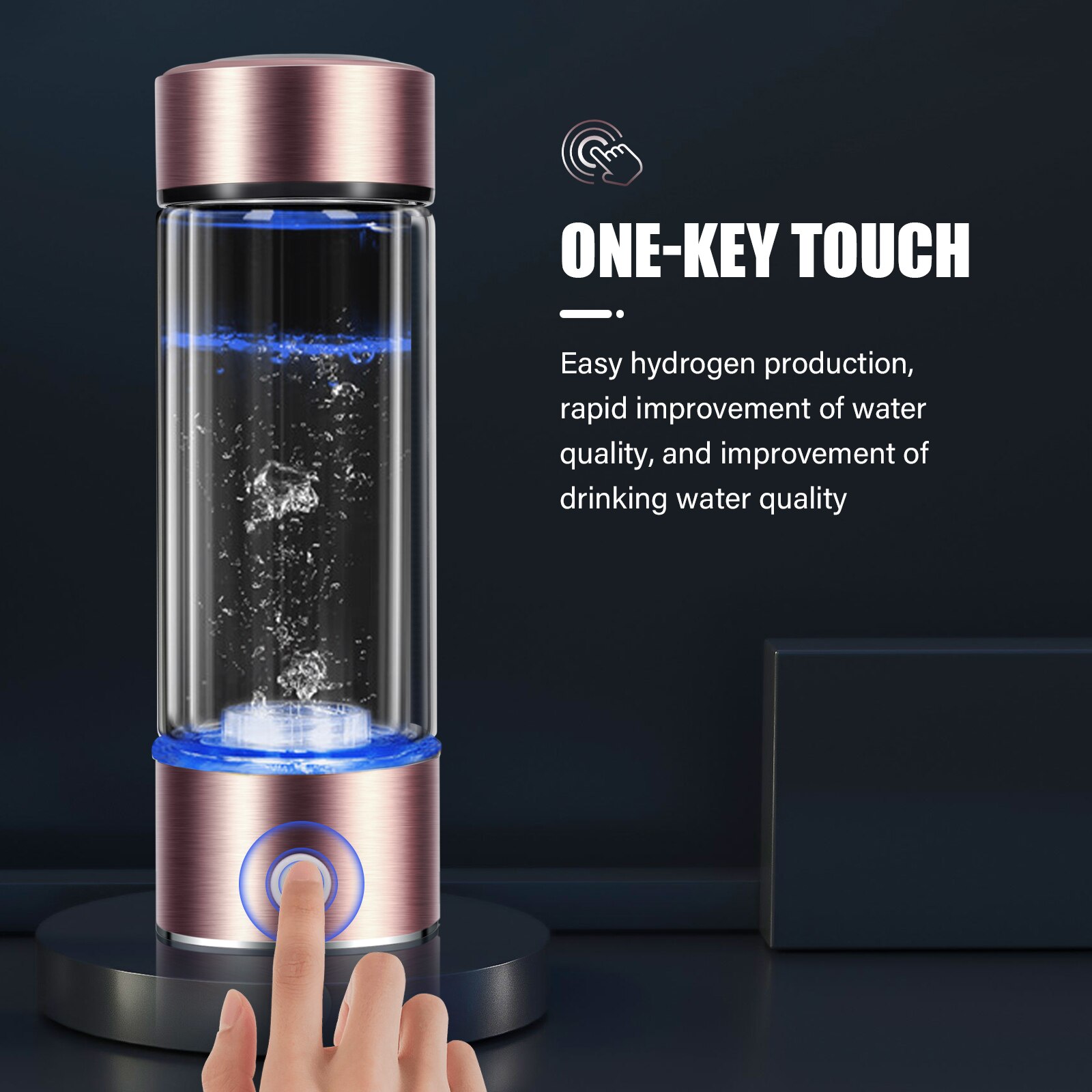 Draagbare Negatieve Ion Waterstof-Rijke Elektrolyse Generator Water Filter H2 Lonizer Maker Usb Oplaadbare Antioxidanten Fles