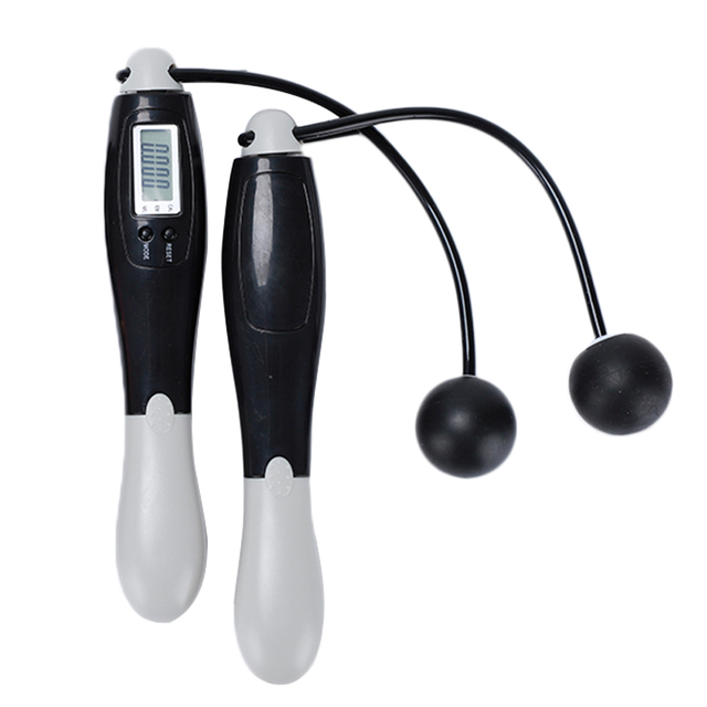 Cordless Jump Ropes with Counter Digital Skipping Rope Smart Jump Rope with 4 Modes Fitness Body Building Exercise Rope: Light gray