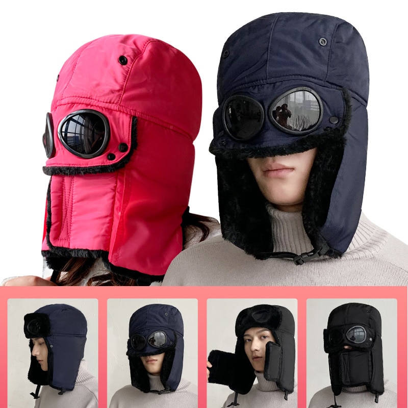 Gorros negros de invierno para hombres, mujeres y niños, gorro impermeable de lana gruesa de poliéster, ideal para esquiar al aire libre,