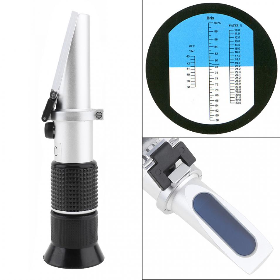 Hand Held Brix Honey Refractometer Measure Brix Baume Concentration Tester Meter Tool