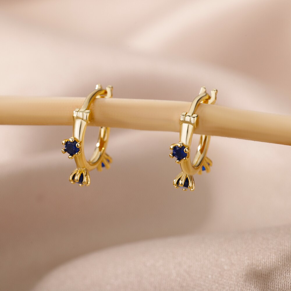Brincos de aço inoxidável para mulheres minimalista zircão de ouro em forma de flor redonda brincos piercing boho jóias presente bijoux femme