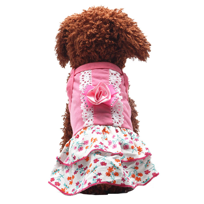 Jurken voor honden Hond Puppy Bloem Rokken Jurk Crystal Strik Kant Bloemen Huisdier Prinses Kleding huisdier dressroupa cachorro