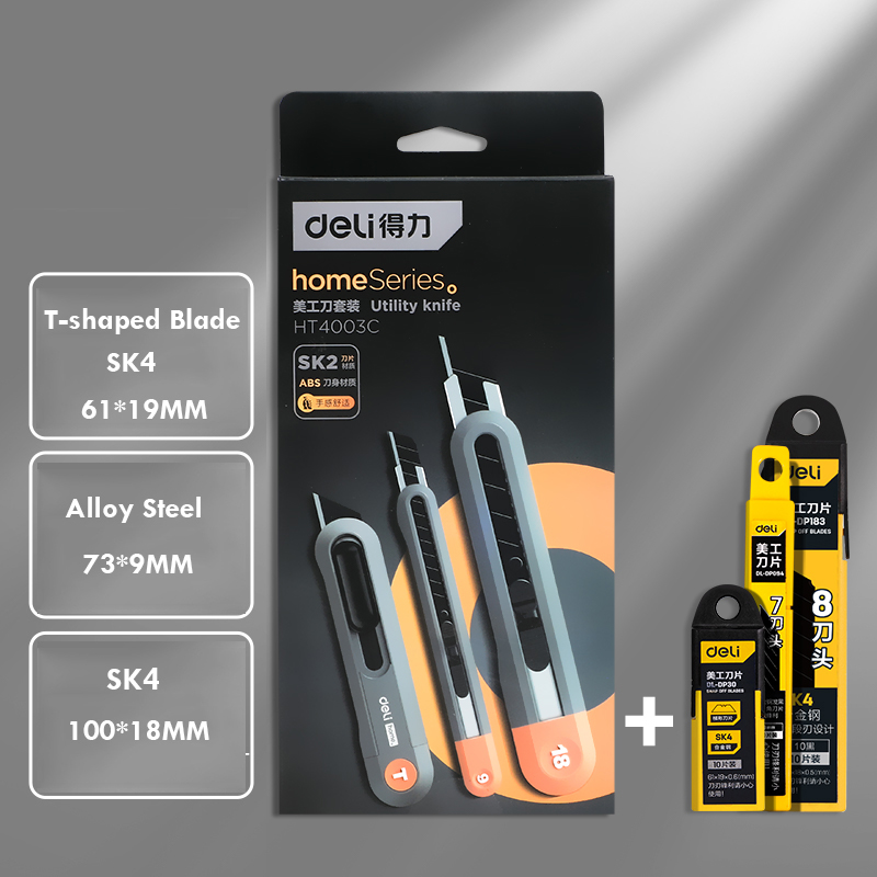 Delikatessen 3-teiliges einstellen Allzweckmesser Kunstschnitzmesser Cutter Schulbedarf Schnittwerkzeuge Tapete Briefpapier Expressversand Sicheres Messer: Licht Grau