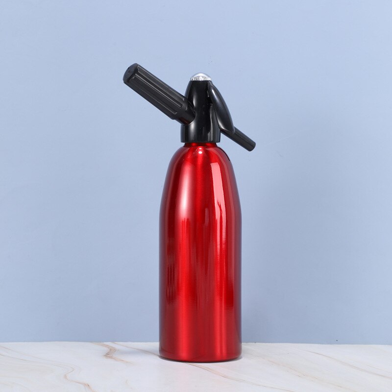 Handleiding 1L Soda Maker CO2 Dispenser Water Bubble Generator Cool Drink Cocktail Soda Machine Aluminium Bar Diy Water Dispenser: Red