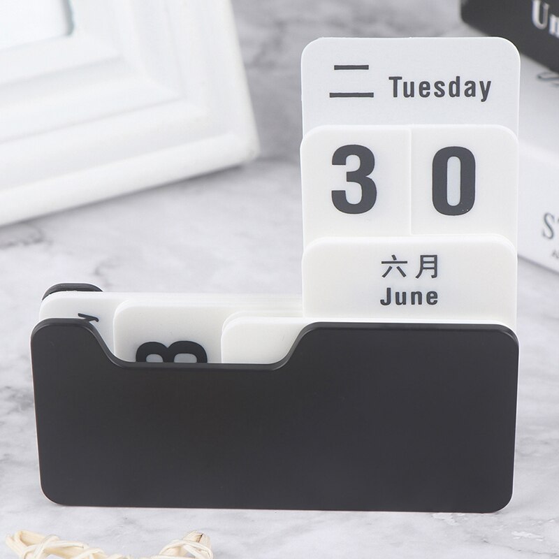 Perpetual Calendar Diy Flip Calendar Crafts Home Office School Desk Decoration: black