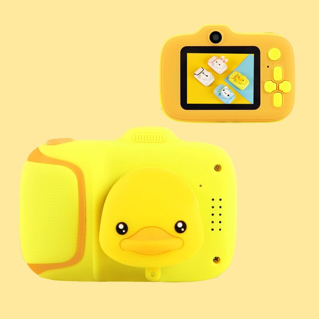 children camera 2.0 inch IPS eye protection screen high-definition screen kid birthday digital cute camera: Yellow / Without Memory Card