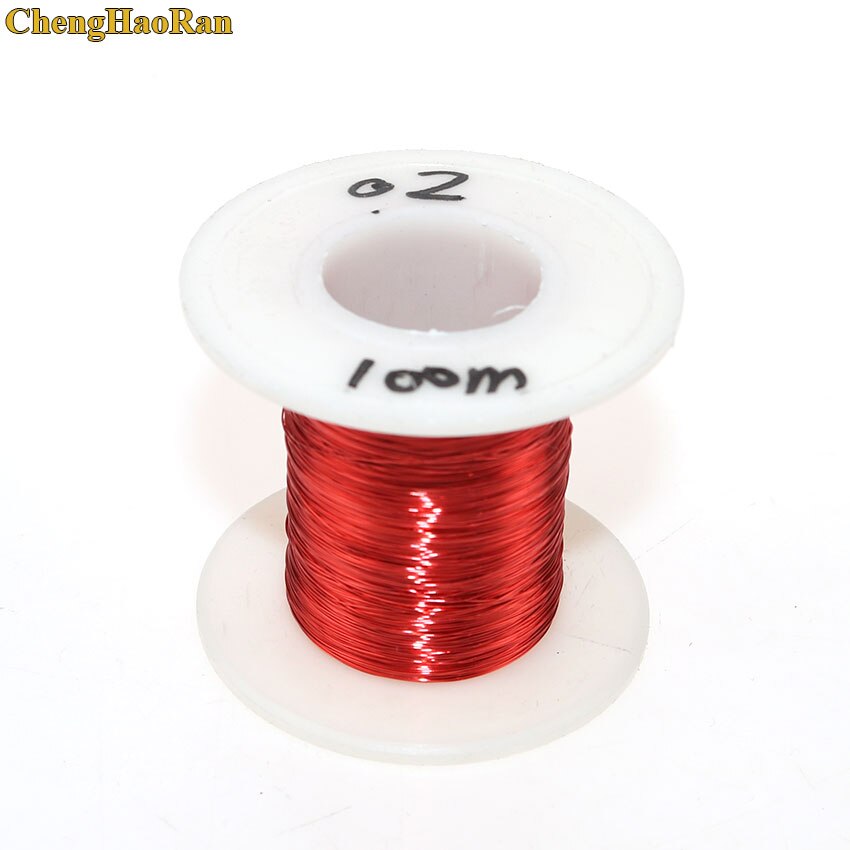 ChengHaoRan 0.2mm x 100 m/200 m/pc Vermelho Bobina de Enrolamento de fio de Cobre Esmaltado Fio Magnético do Ímã 0.2 milímetros vermelho: 0.2x100m Red