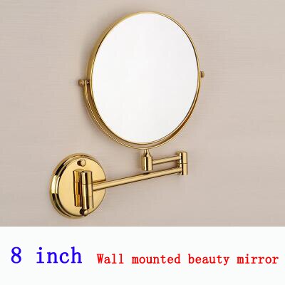 Espejo de belleza de escritorio montado en la pared, accesorio de cobre antiguo de 8 pulgadas, para dormitorio/baño, de doble cara, vintage: 03 Wall Mounted