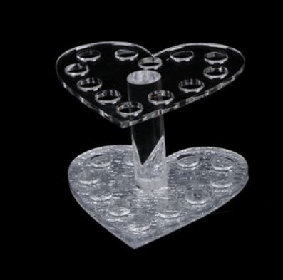 Nail thickening/thin acrylic pen holder gold and silver heart-shaped pen holder round pen holder nail tool: thin silver heart