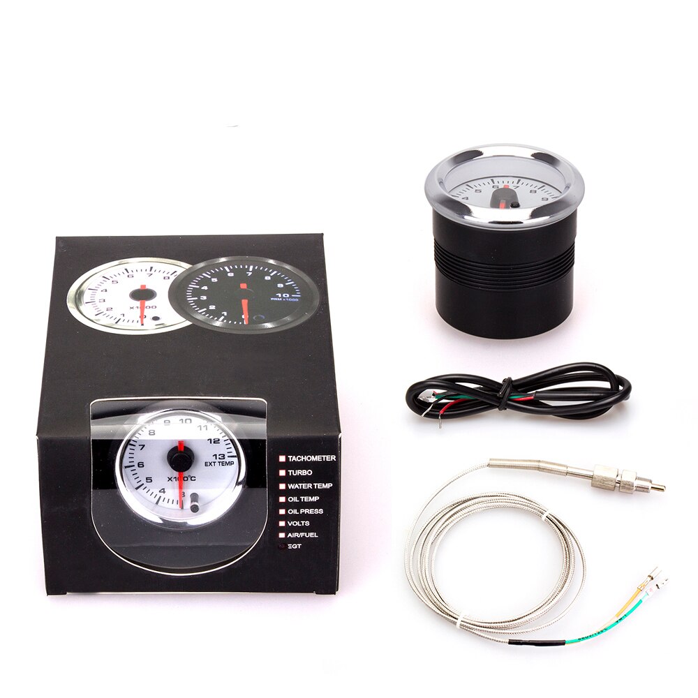 52mm 7 Colors Exhaust Temperature Meter Exhaust Gas Temperature Gauge Exhaust Gas Temp Gauge EGT EXT Gauge Car Meter With Sensor: gauge