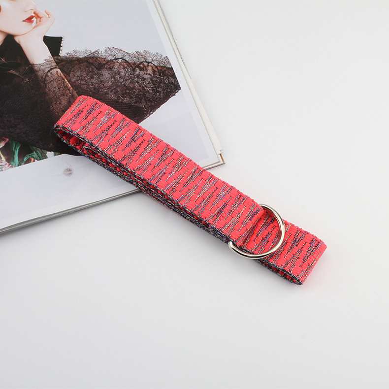 Lærred bælte forlænge lærred bælte litterær stil unisex studerende bælte trend d ring dobbelt spænde bælte: 03